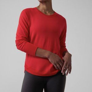 ATHLETA BEYOND SOFT MATADOR RED LONG SLEEVE MINDSET SWEATSHIRT TOP